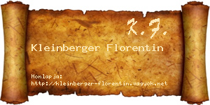 Kleinberger Florentin névjegykártya